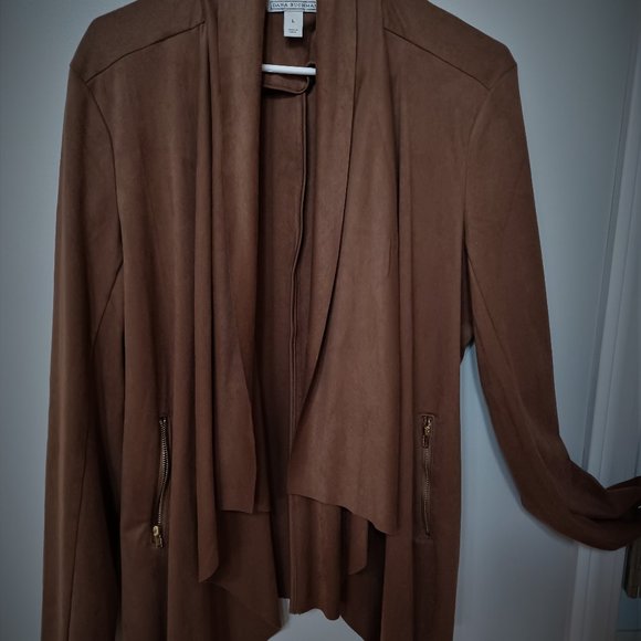 Dana Buchman Blazer Sweater Faux Suede. Size L - Picture 1 of 4